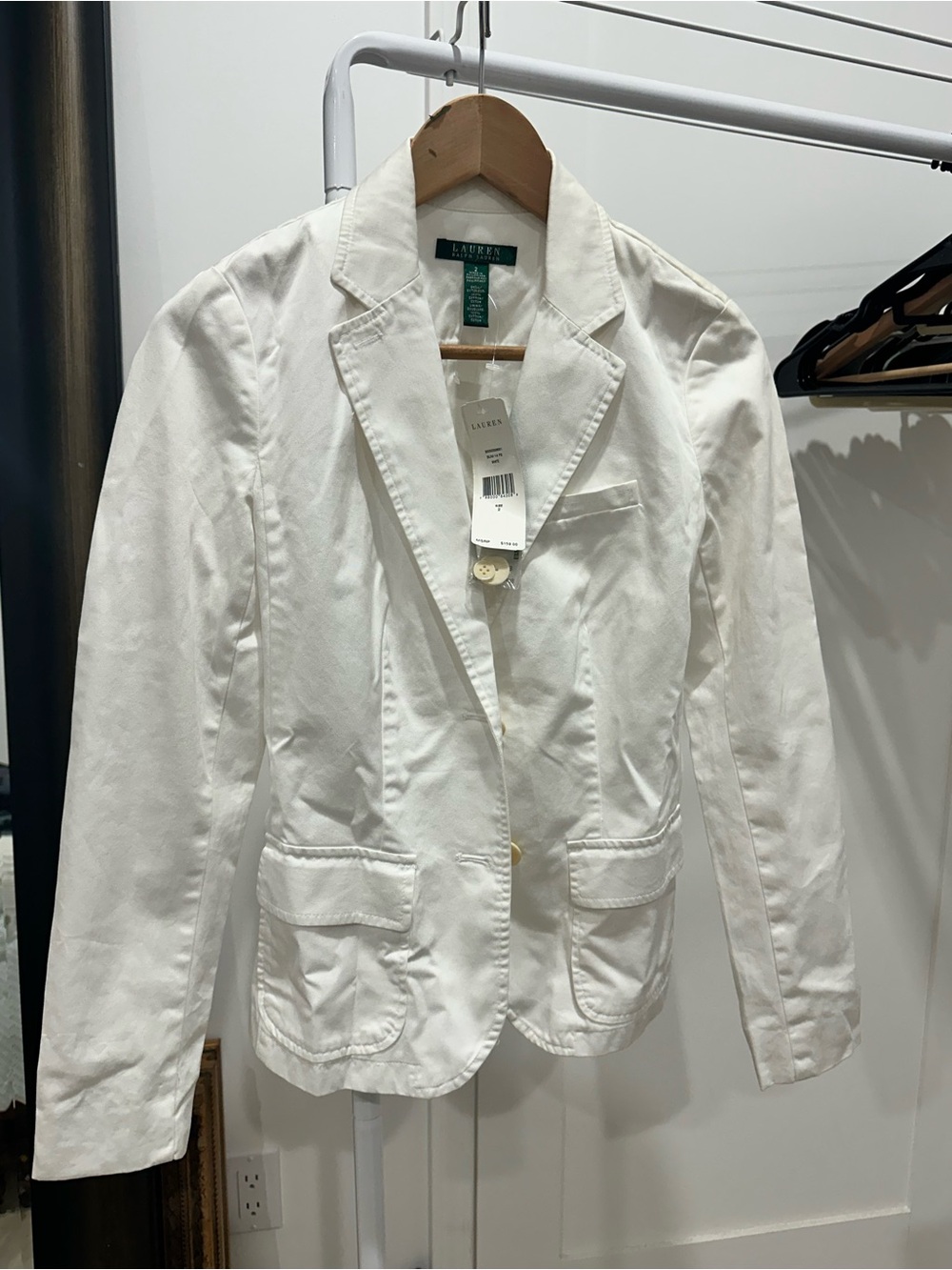 Ralph Lauren White Cotton Blazer Jacket